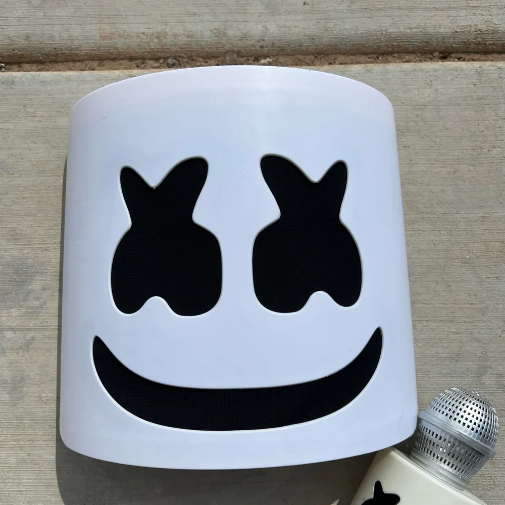 Halloween DJ marshmallow man mask jumper microphone & bag